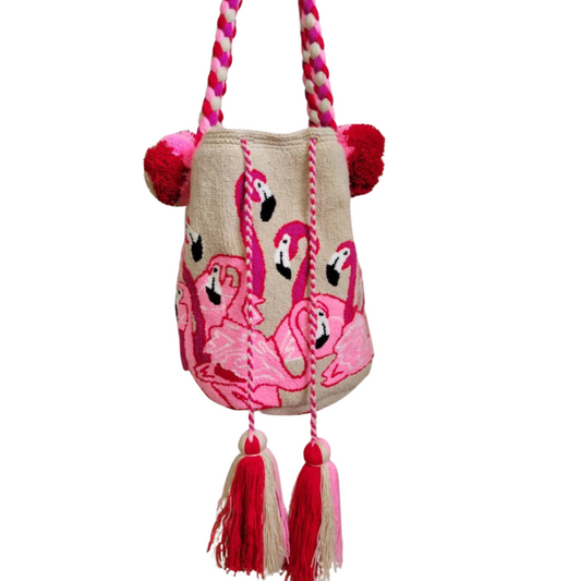 flamingo bucket bag