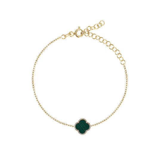 malachite four leaf clover bracelet