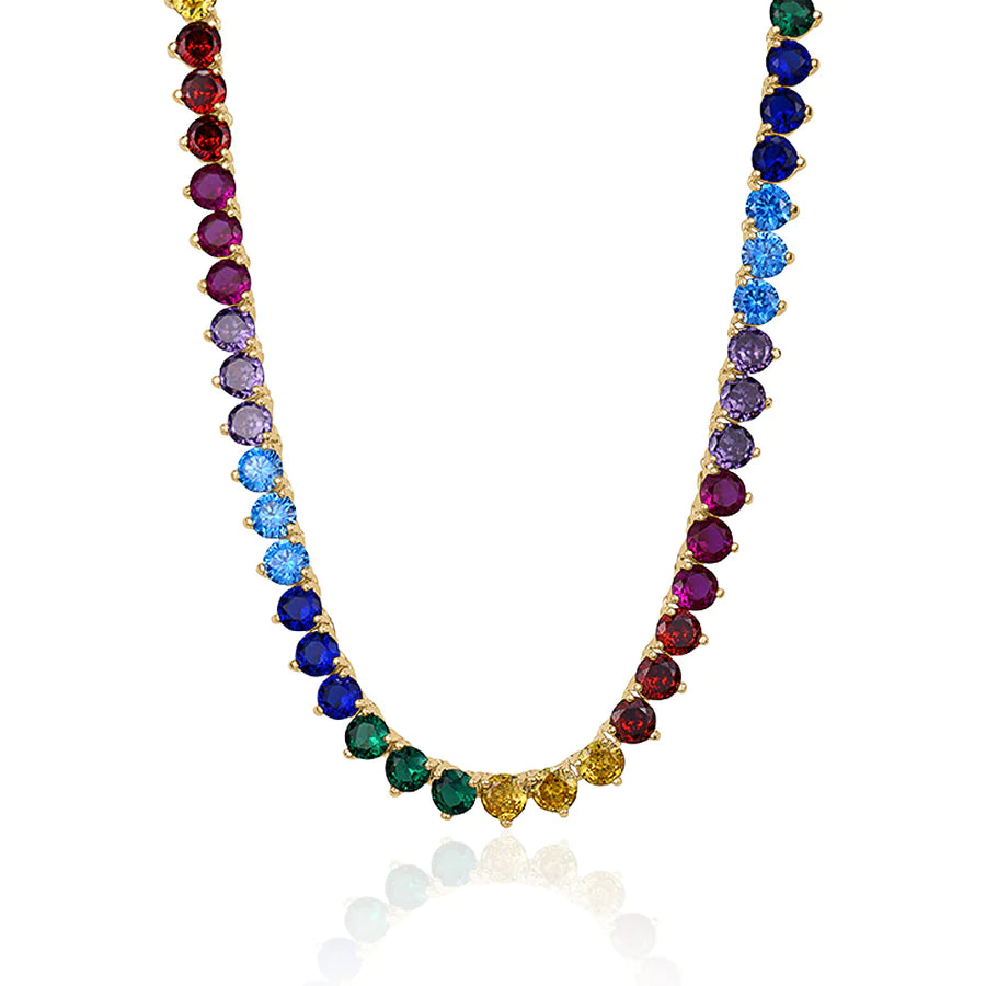 rainbow tennis necklace