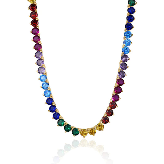 rainbow tennis necklace